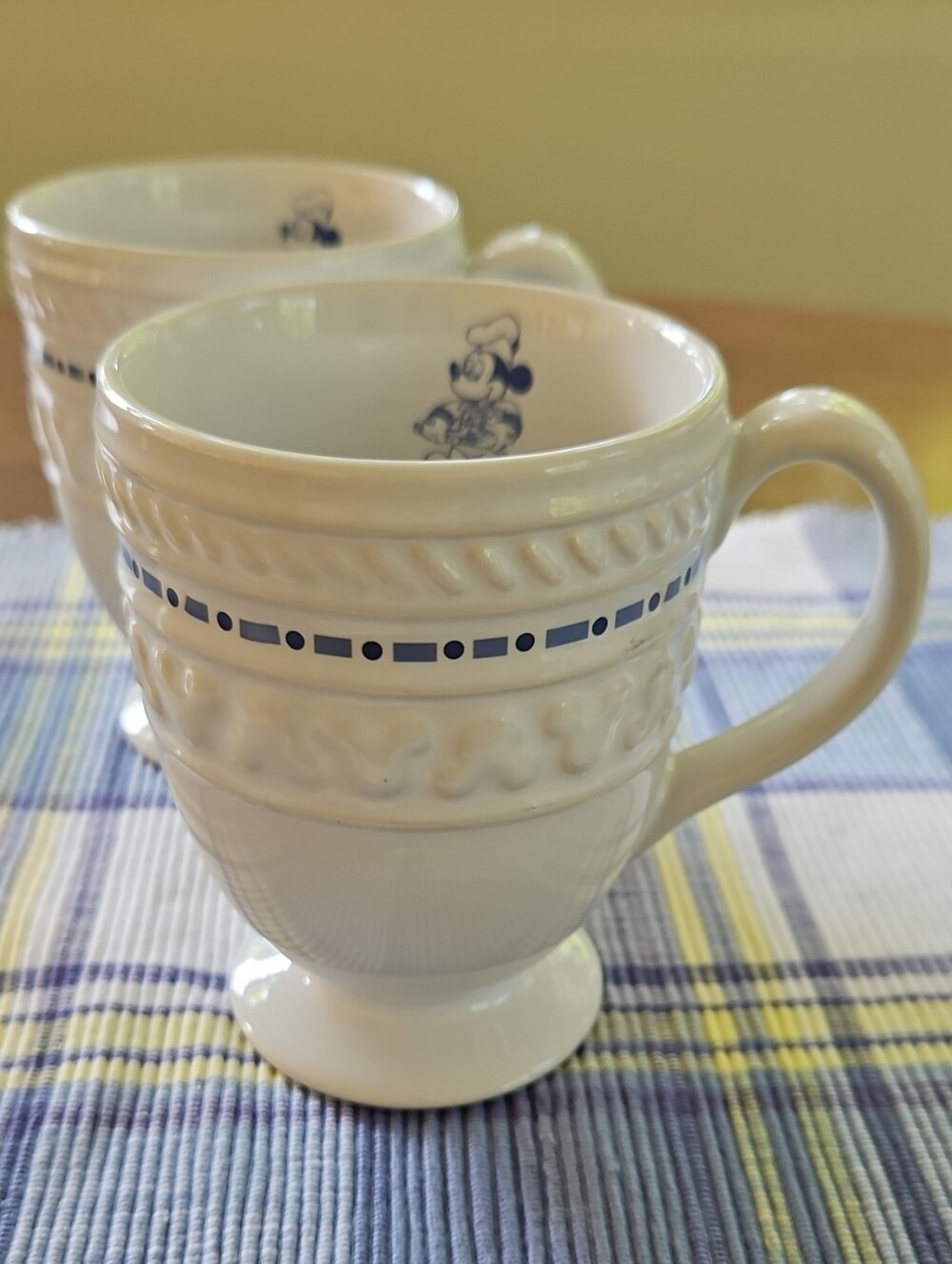 Vintage Disney Gourmet Mickey Pedestal Coffee Mugs - Set of 2